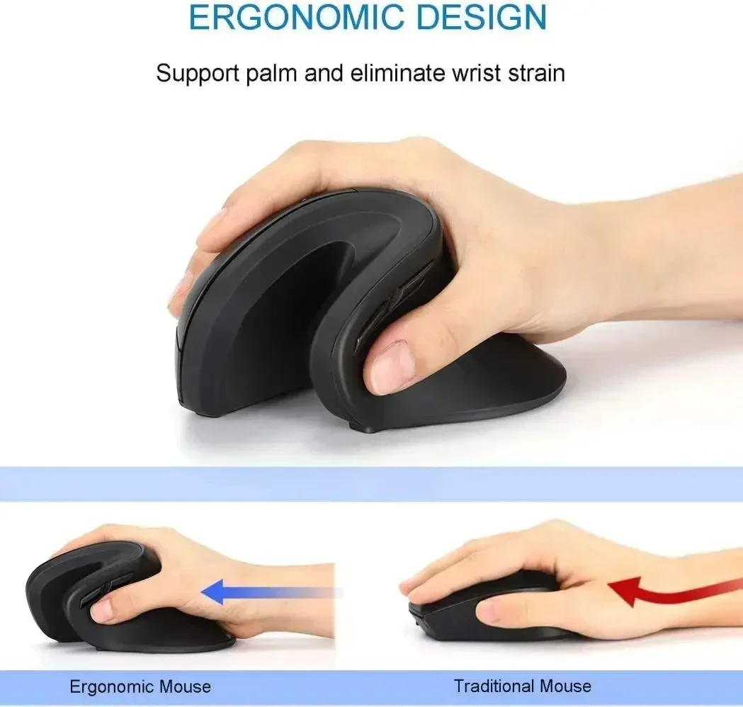 Mouse 2.4GHz Wireless Ergonomic Optical Silent Wired Adjustable DPI for Laptop PC Macbook Desktop Cellphone wireless mouse ergonomic mouse wireless optical mouse