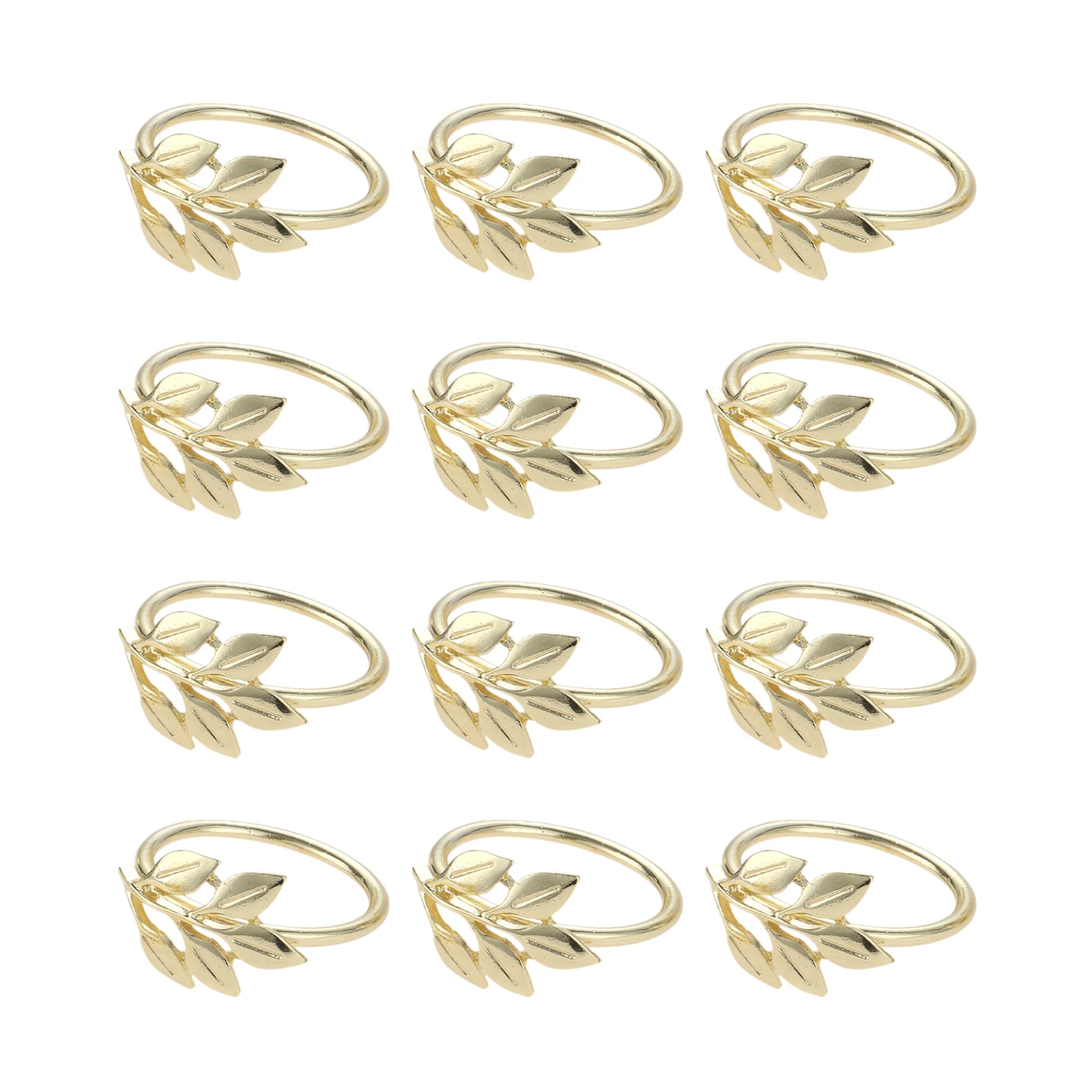 12pcs/lot Gold Leaf Metal Spiral Napkin Rings Napkin Holders Buckles for Valentines Day Wedding Dinner Party Table Decorations