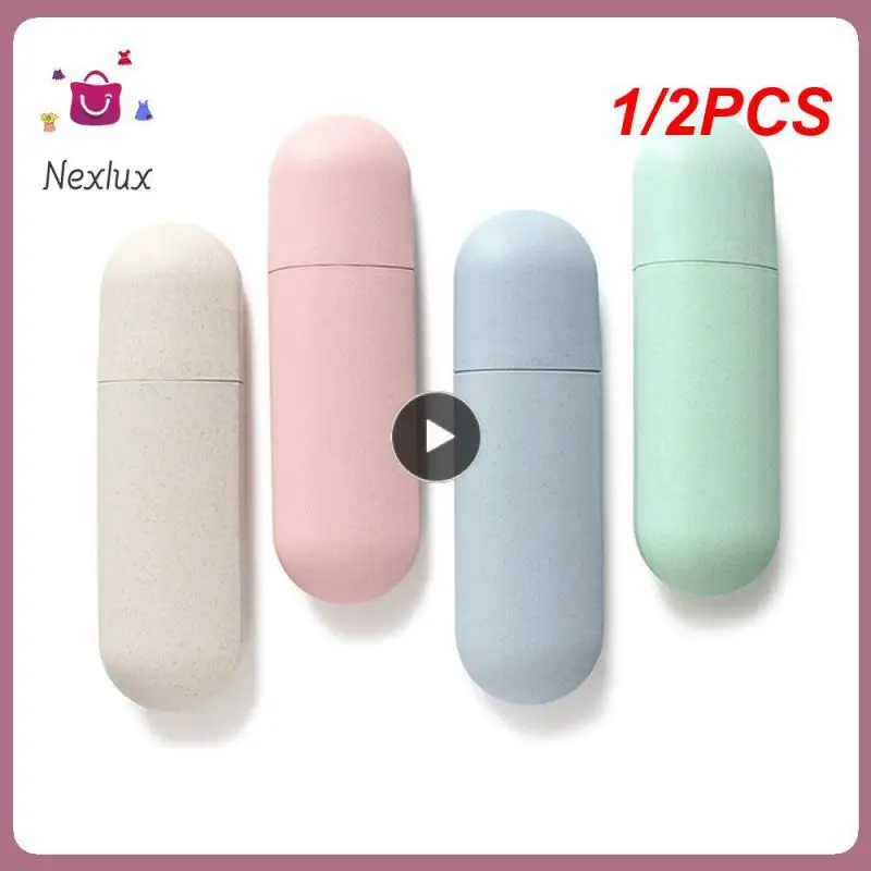 

1/2PCS Large Toothbrush Tube Cover Case Fashion Plastic Suitcase Holder Baggage Boarding Portable organizer Travel