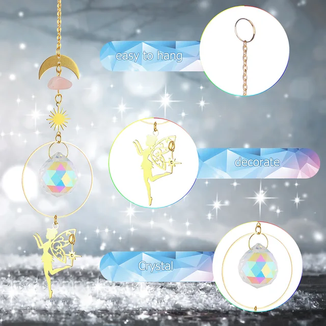 Crystal Wind Chimes Butterfly Gomba Prizmák Világos Fogó Otthoni Dekoráció Díszek - Image 2