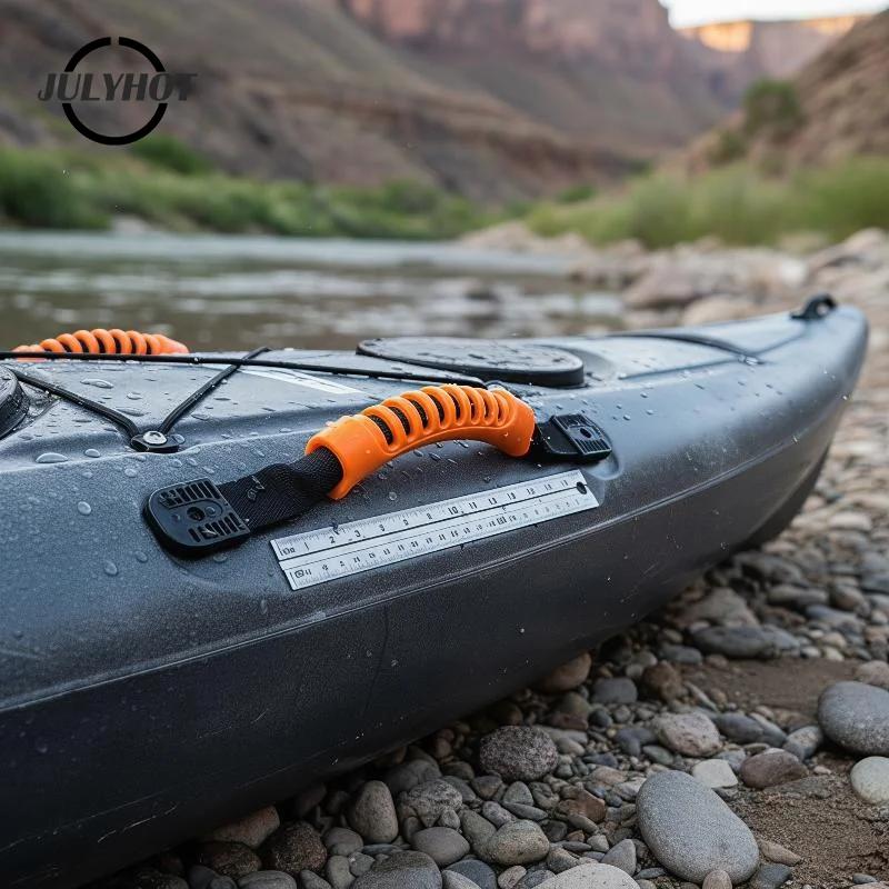 Maniglie per il trasporto del kayak con impugnatura antiscivolo, cinghia in nylon resistente per canoa, gommone, barca, con viti di montaggio e rondelle - immagine 3