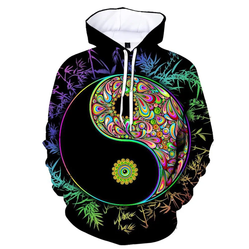 thumbnail image 1 of Sudadera con capucha étnica con estampado 3D de ocho trigramas de Tai Chi para hombre, sudadera con patrón retro, sudadera informal de otoño, jersey de calle de manga larga, 1 of 4