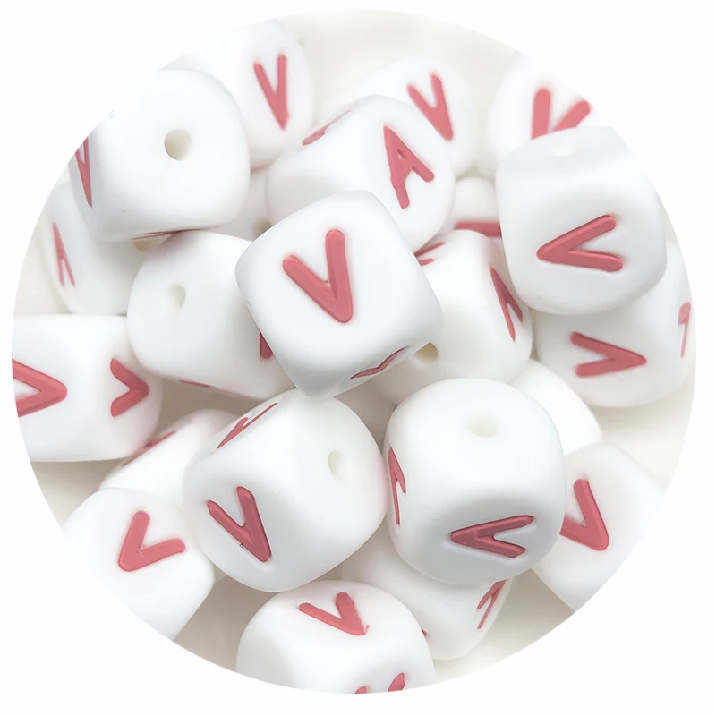 10 Stücke Neue 12mm Baby Silikon Buchstaben Perlen Schnuller Buchstaben Alphabet Perlen Kauen Zahnen Beißringe Pflege Dusche Geschenke BPA freies – Detail 25