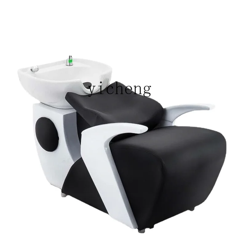 

Xl High-End Barber Shop Shampoo Bed Ceramic Basin Hair Salon Dedicated Half-Lying Flushing Bed