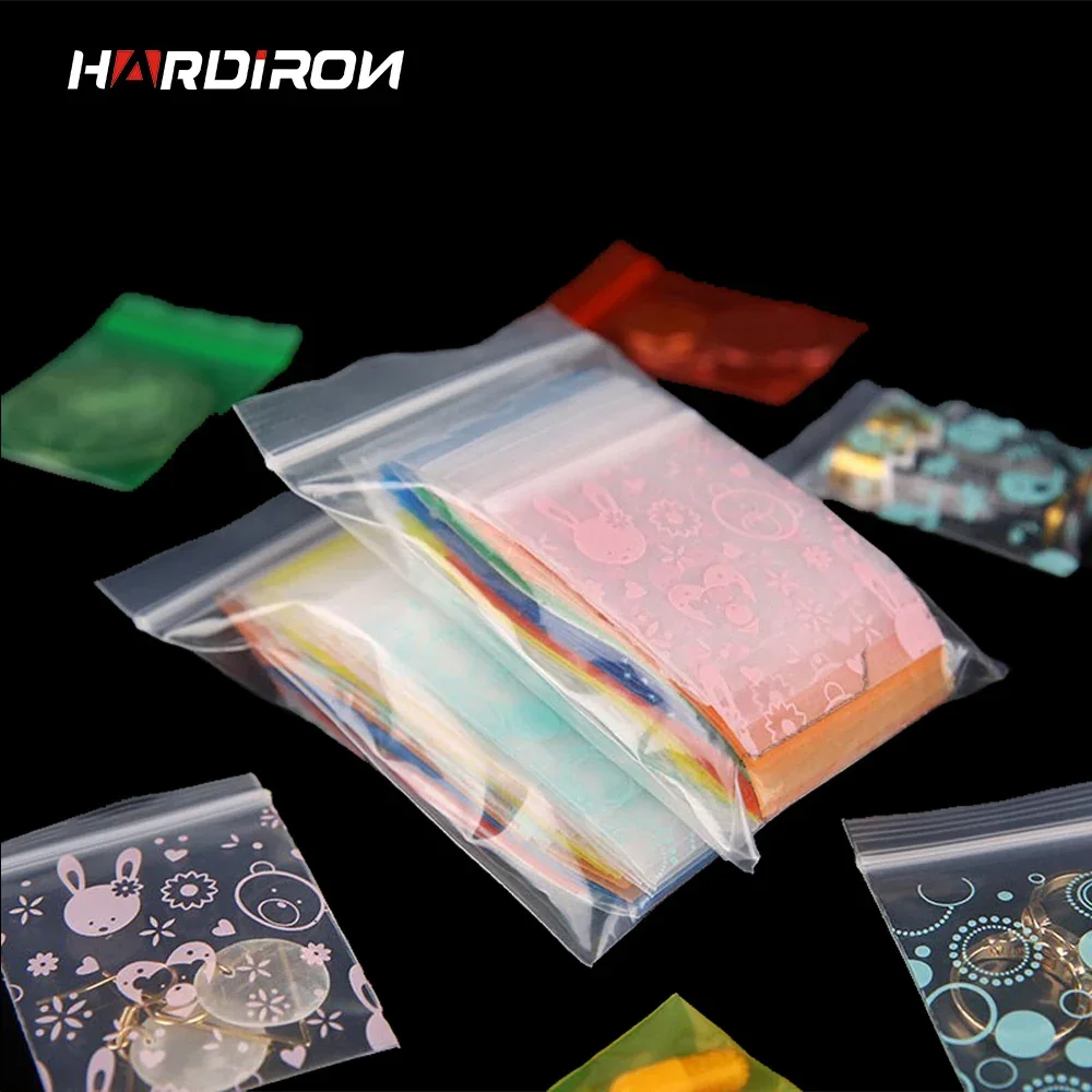 500PCS Small PE Zipper Plastic Bag Jewelry Ziplock Zip Zipped