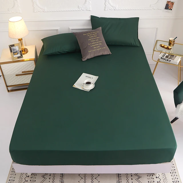 1 pièce de drap de lit de couleur unie pour chambre à coucher, bande élastique 100% Polyester autour de la literie, drap-housse uniquement (hors taies d'oreiller) 1