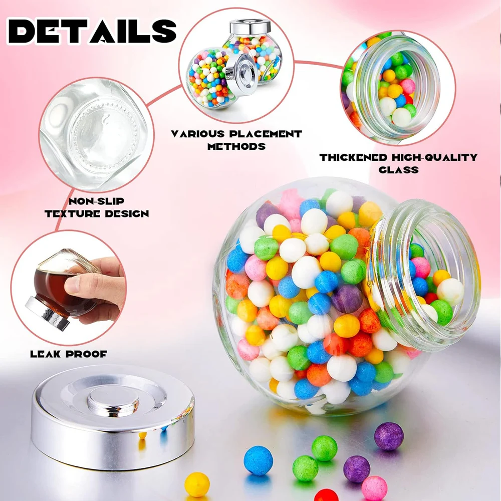 1.7 oz Small Glass Jars with Lids Mini Candy Jars Tiny Mason Jar Candy Containers for Party Favors Wedding Gifts Spice Honey 4