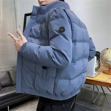 

Autumn Jacket Men Cotton Padded Coat Men Stand Collar Puffer Jacket Solid Color Casual Jacket Fall Clothes Men 2022 Trends