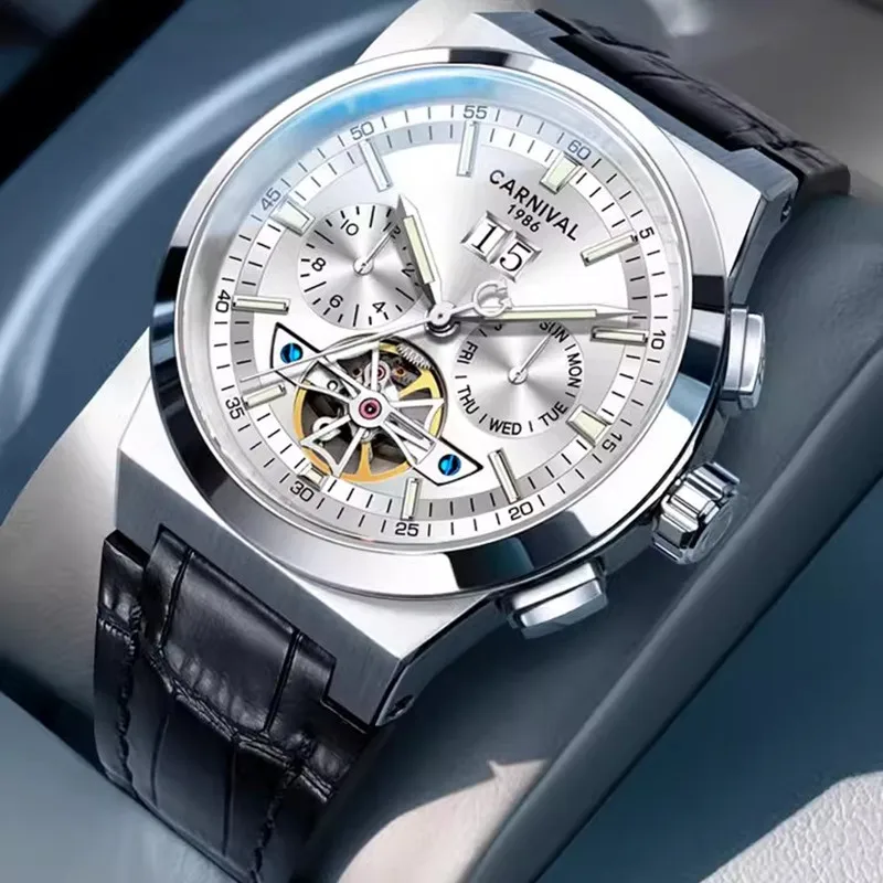 Montre CARNIVAL Mens Sport Mechanical Watch Brand Luxury