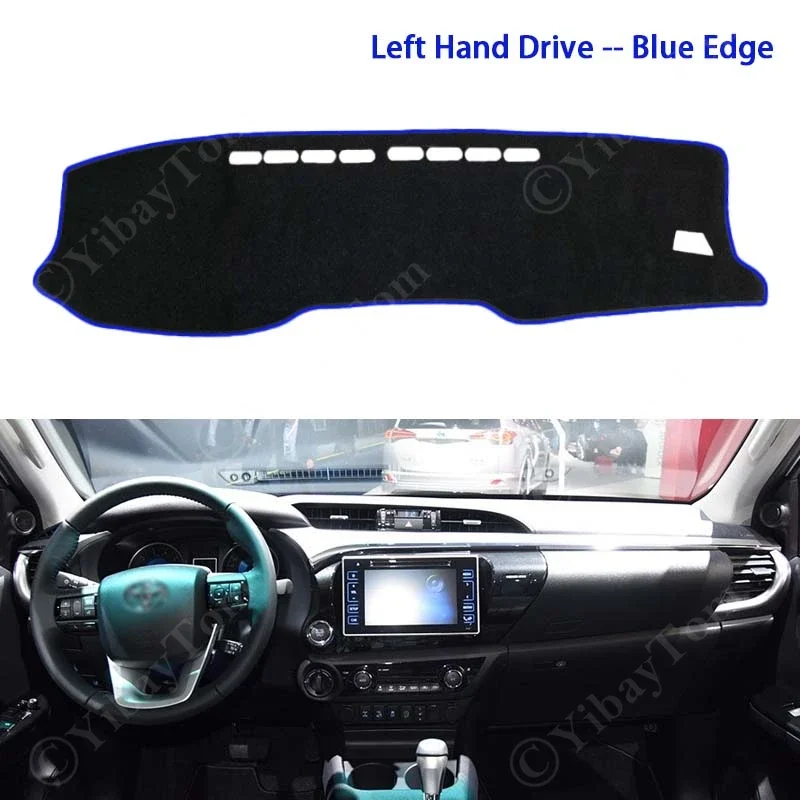 Armaturenbrett Abdeckung Dash Board Matte Teppich Pad Sonnenschirm Kissen Nicht-slip Für Toyota Hilux AN120 AN130 2015 ~ 2021 zubehör – Detail 7