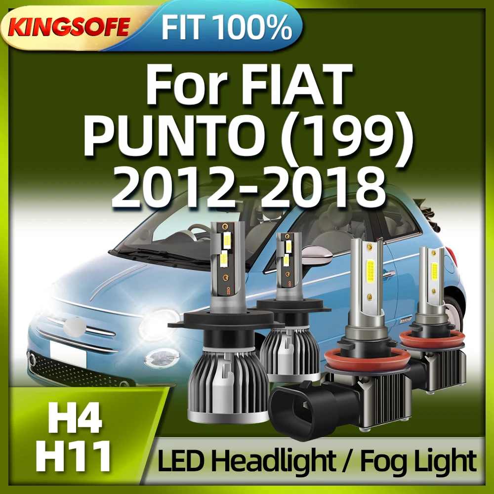 

KINGSOFE H4 LED 26000LM Car Headlight H11 Fog Lamp 6000K For FIAT PUNTO (199) 2012 2013 2014 2015 2016 2017 2018