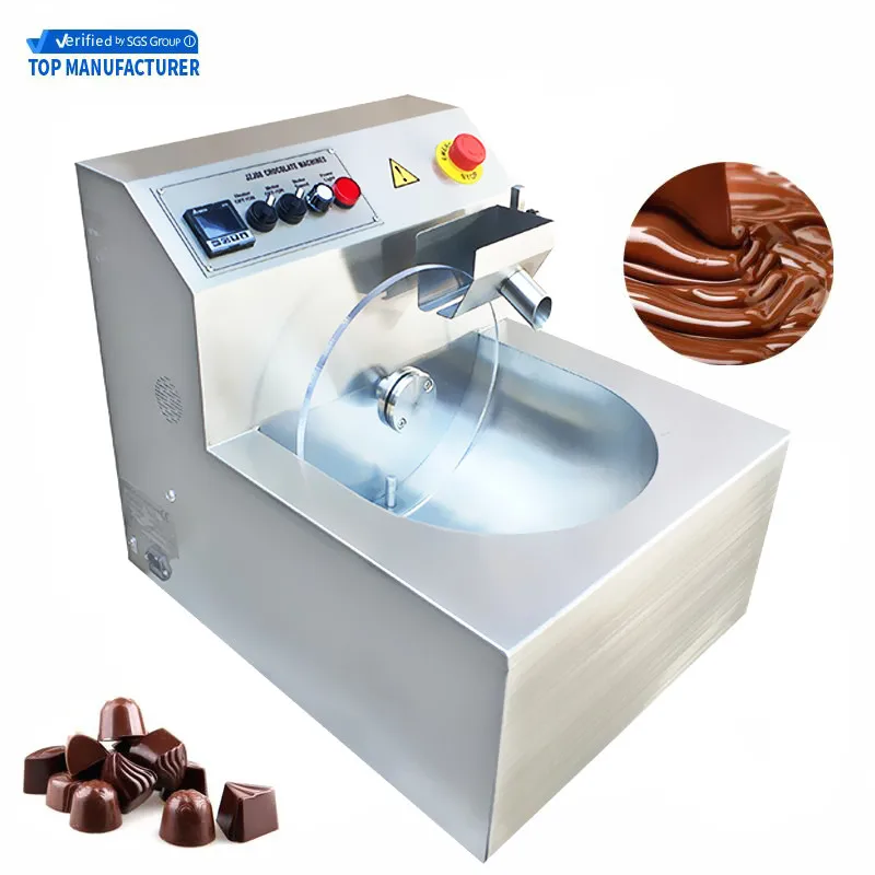 

China Supplier Multi-function 8/15/30/60/100 kg Per Hour Capacity Chocolate Melting/Tempering/Coating Machine With Cheap Prices