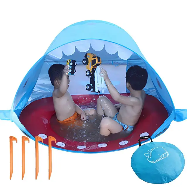 Taşınabilir bebek plaj çadırı hafif UPF 50 + bebek güneş barınakları Pop Up katlanır seyahat yatağı güneşlik ile saklama çantası seyahat çadır - AliExpress