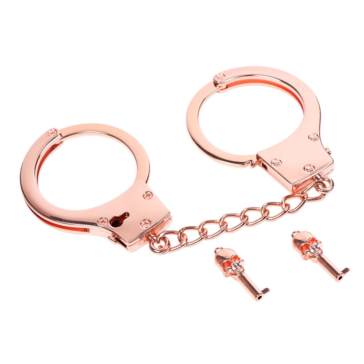 Kajdanki rose gold z kluczykami czaszki dla dorosłych_voghion.com