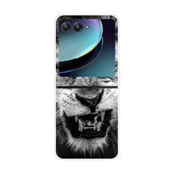 Cute Transparent Hard Case Back Cover for Motorola Razr 50 Ultra (35)