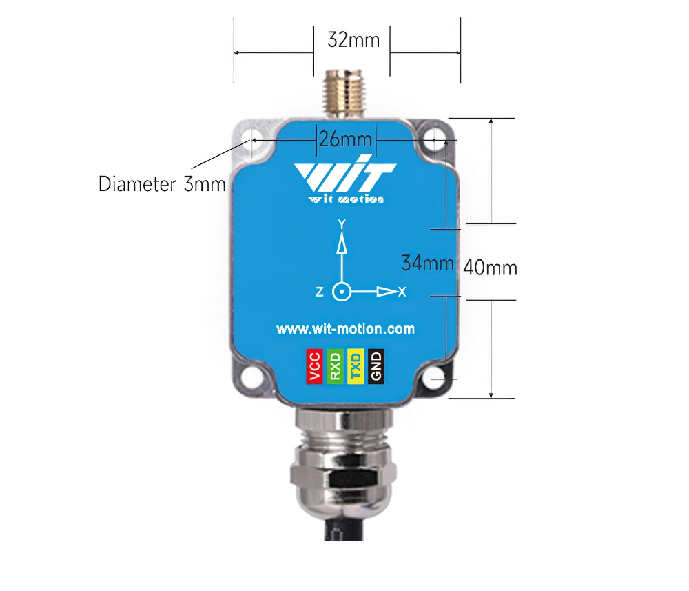WitMotion WTGAHRS3 Sistema di navigazione GPS-IMU a 6 assi, accelerometro integrato + giroscopio elettronico + magnetometro + barometro - Image 6