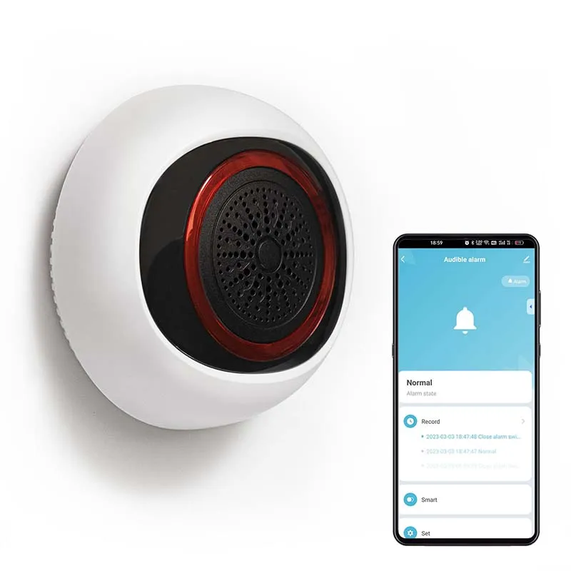 Tuya ZigBee 사운드 및 플래시 라이트 사이렌 알람, 모바일 앱 제어, 보안용 Tuya 문짝 센서 지능형 연결, 100db
