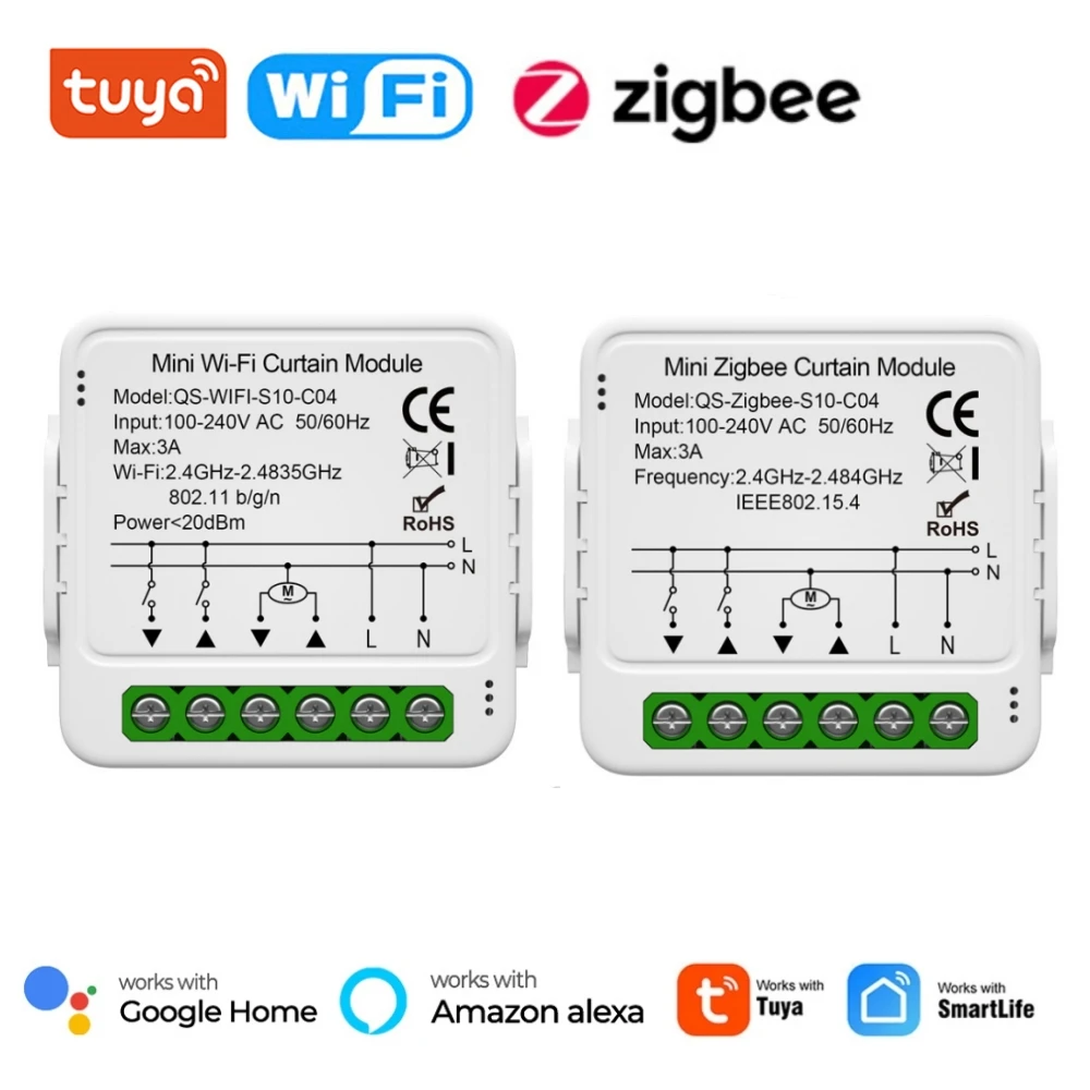 Tuya Wifi Zigbee Smart Curtain Switch Module Connect Tapparelle Shutter Motore Elettrico Funziona Con Alexa Google Home Smart Life