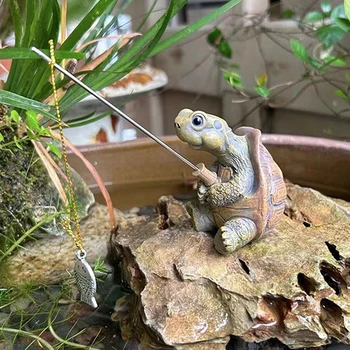 Fishing Turtle Resin Garden Statue 1