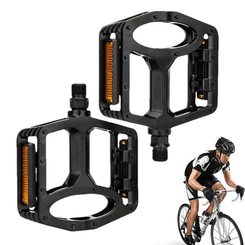

Metal Bike Pedals Bicycle Pedals Flat Pedals Anti-Slip Bike Footboard Aluminum Alloy Footrest Pedal With Reflective Strips Bike