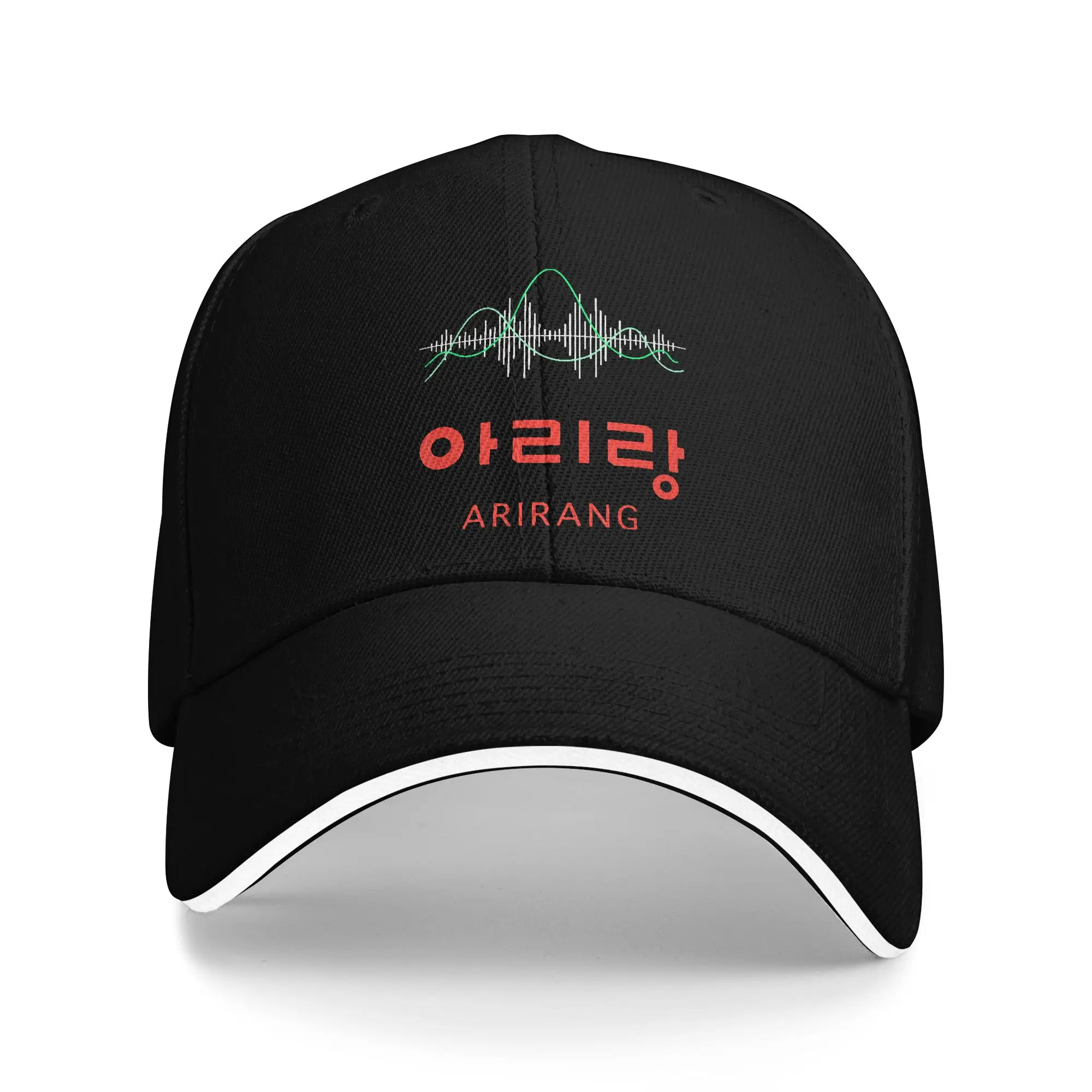 민요 한국어-아리랑 사운드웨이브 샌드위치 야구 모자 운동용 폴리에스터 한글 ..