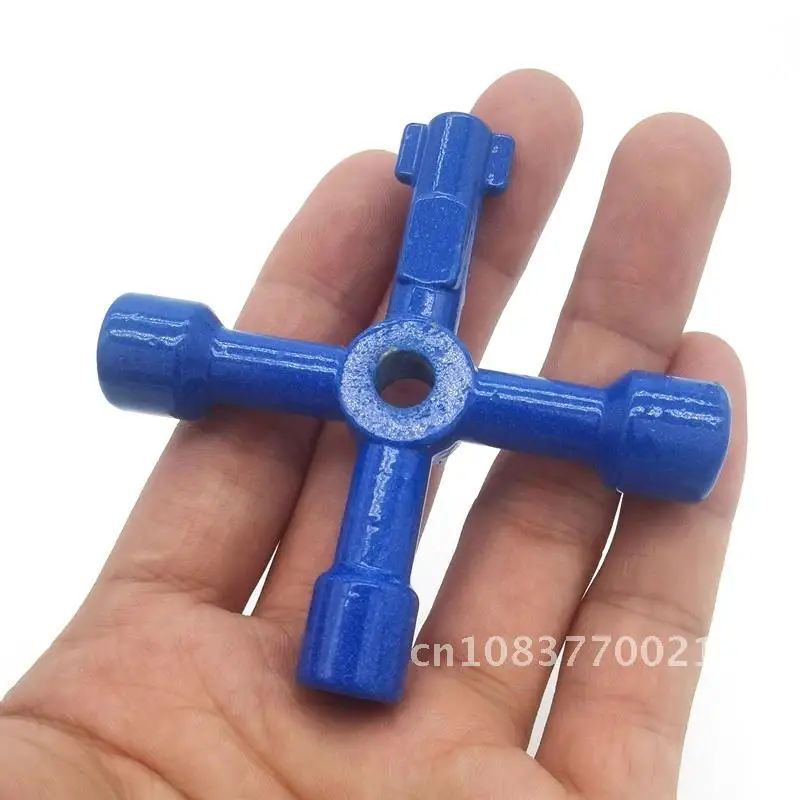 

Stainless Steel Multifunctional Cross Key Wrench 4in1 for Train Electrical Elevator Cabinet Valve Alloy Triangle Square