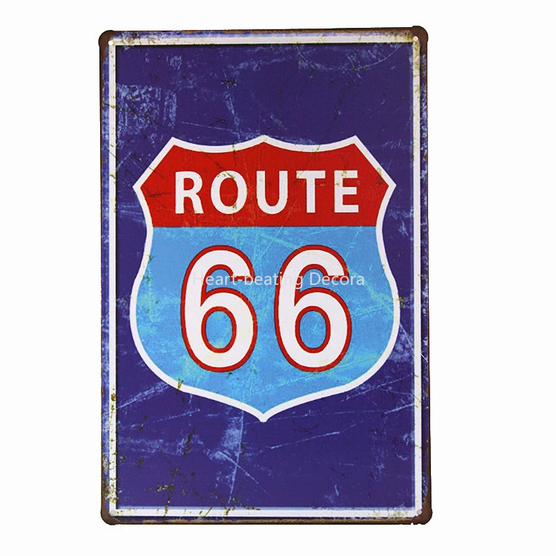 

Route 66 Garage Sign Metal Tin Sign Wall Plaque Vintage Art Wall Poster Metal Tin Sign Route 66 Garage