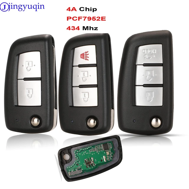 jingyuqin 2/3 Buttons 433MHz 4A PCF7952E Remote Key For Nissan