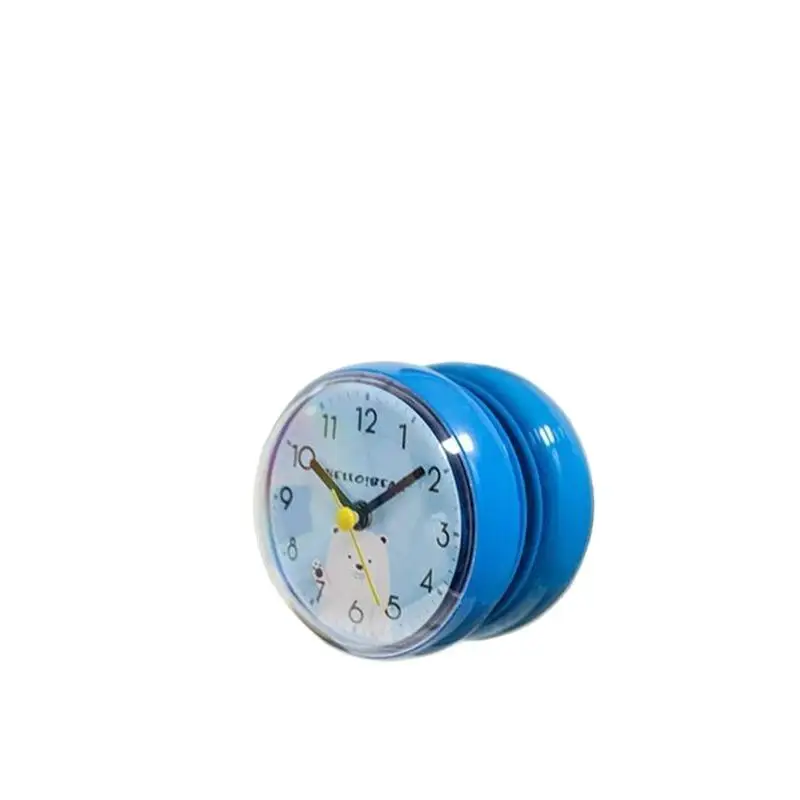 Mini Sucker Wall Clock Bathroom Anti-Fog Waterproof 7cm Kitchen Toilet Small Quartz Table Clock