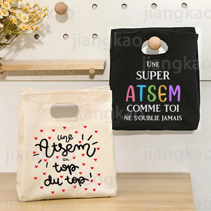 Une Super Atsem Toi Ne S'oublie Jamais Comme Print Lunch Bag Summer Jiuce Ice Cooler Bag Picnic Insulated Thermal Astem Gift