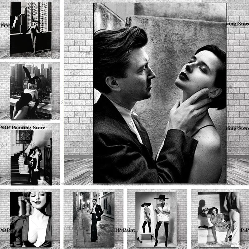 Helmut Newton Poster Black White Fashion Sexy Lady Photography Canvas Painting Print Immagini A Parete Soggiorno Luxury Home Decor