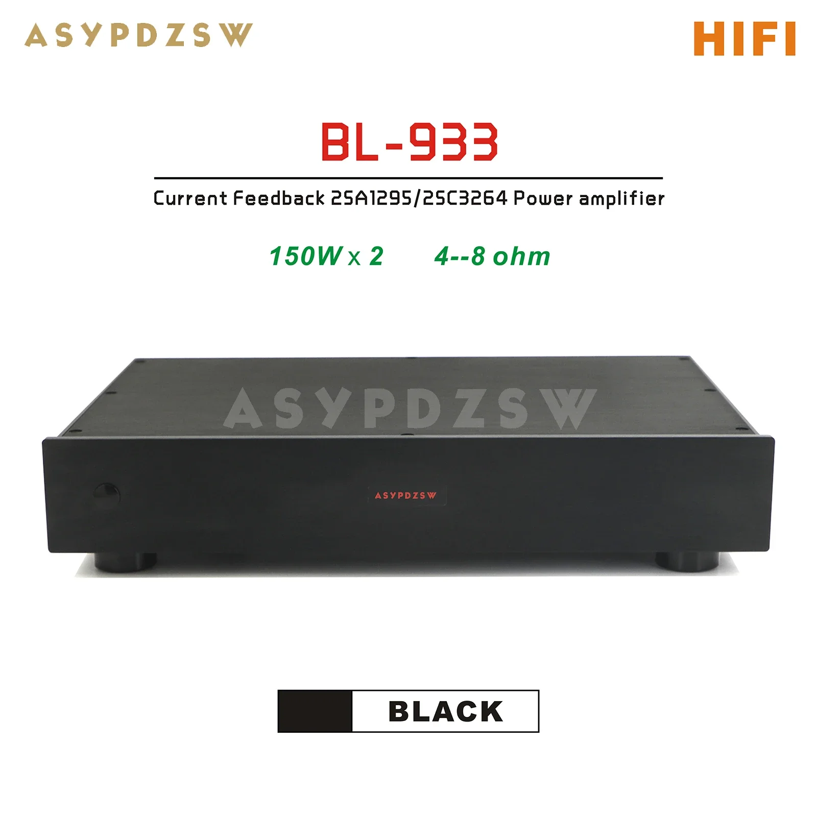 HIFI BL-933 클래스 AB 전류 피드백 2SA1295/2SC3264 DE 933 150W*2 4-8ohm 기반 전력 증폭기