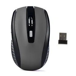 Ergonomic Noiseless Wireless Gaming Mouse - Slim Design with 1600 DPI Optical Sensor (Grey)