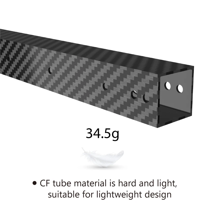 Tubo Quadrado de Fibra de Carbono Suave para Impressora 3d Alta Velocidade Perfuração Cnc de Tubos cf Eixo x Vzbot 235 Vz235 1pc - Imagem 2