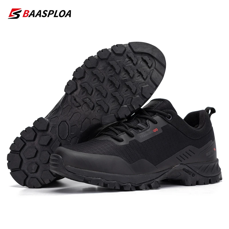 Baasploa Herren-Trail-Adventureschuhe Wasserabweisende Outdoor-Trainer Langlebige Trekkingschuhe mit Griffiger Außensohle – Detail 14