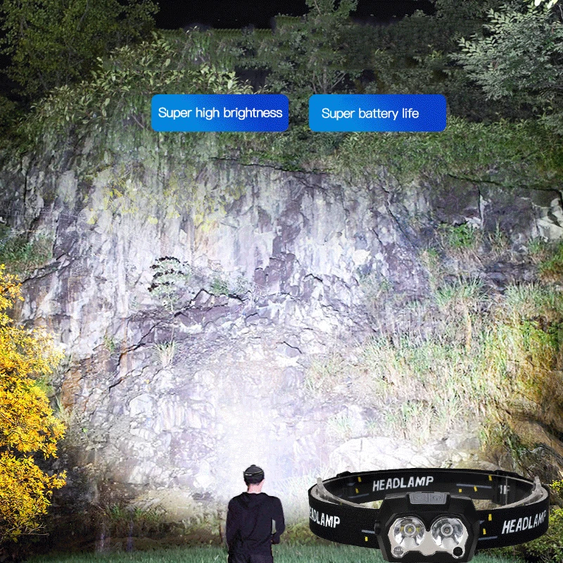 USB rechargeable LED Headlamp For Running Fishing