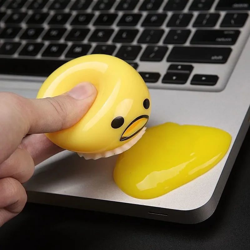 Puking Egg Yolk Stress Ball with Yellow Goop Relieve Stress Toy Funny Squeeze Tricky AntiStress Disgusting Egg Toy Kids Gift 3