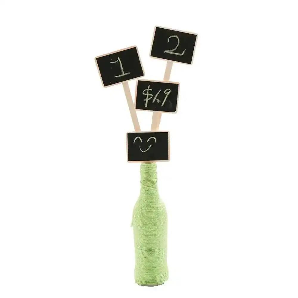 Classic Mini Retro Wooden Blackboard Price Tag Message Board Wordpad Chalkboard Garden Flower Wood Card Plug-in Sign Plaques