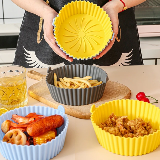 Air Fryer Silicone Pot Oven Baking Tray Basket Mat Grill Pan