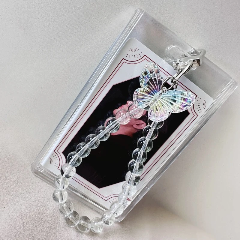 

Transparent Card Holder for Woman Beautiful Transparent Butterfly Work Card Holder Student DIY Photo Card Holder