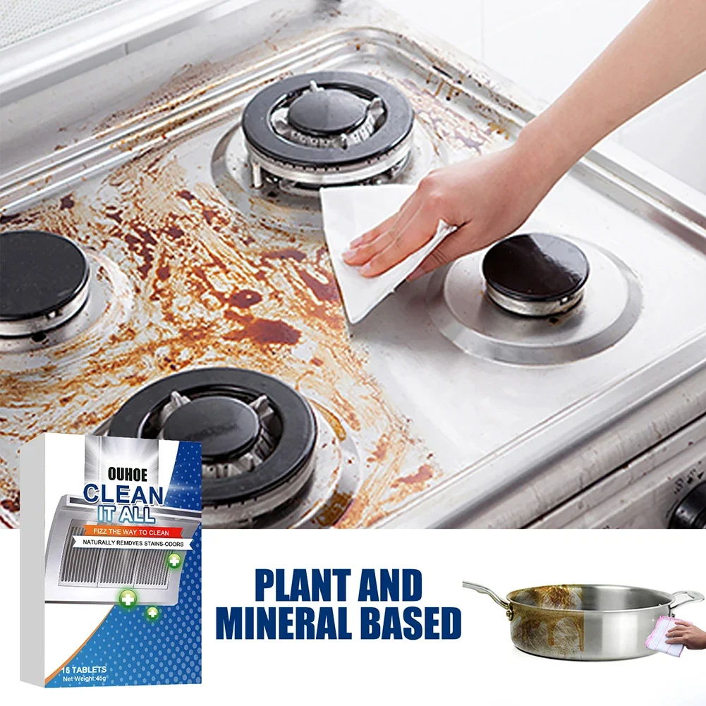 Kitchen Cleaner Stove Cleaner Clean It All Effervescent Heavy Grease Cleaner Kitchen Tablet Stove Oven Powerful Stain Remover Foam Detergent
