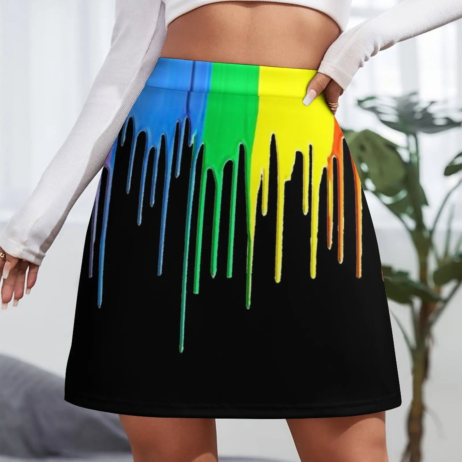 PAINT DRIP (RAINBOW NATION) Mini Skirt luxury designer clothing women luxury women skirts women's skirt 2023 trend