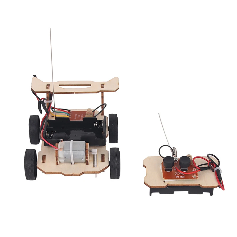 Wooden RC Car Kit DIY Vehicle Model Teaching Learning STEM Project for Students