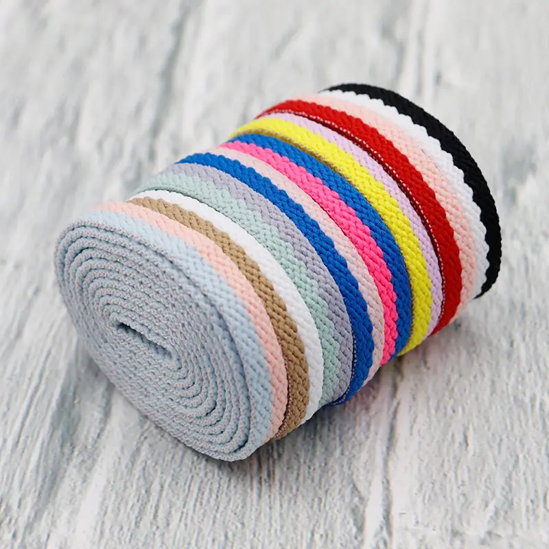 Weiou Lace 8MM Polyester Flatstring Kids Air Sneaker Canvas Casual Tape Hoodie Durable Drawcord 60-100Cm Children Shoe Accessory