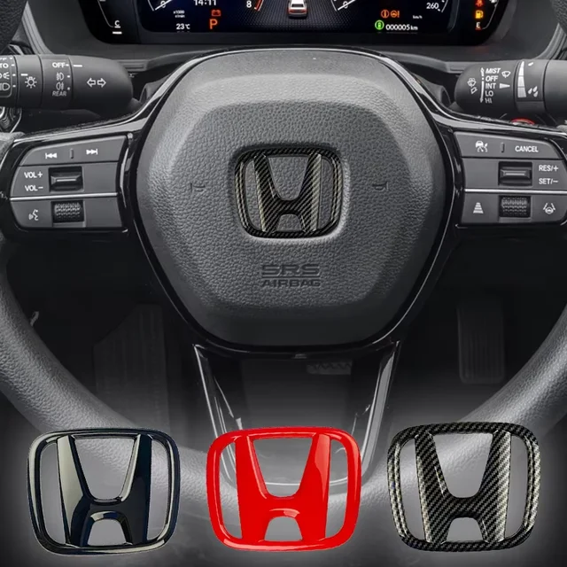3D ABS Car Steering Wheel Badge Emblem steer wheel sticker Decal Car Styling For HONDA CIVIC HR-V XR-V UR-V FREED STEPWGN