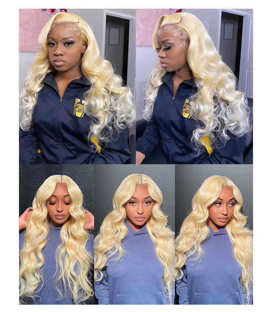 360 volle Spitze Perücke menschliches Haar vor gezupft Spitze Frontal Perücke 13x6 Remy brasilia nische lange transparente blonde Spitze Perücken für Frauen – Detail 2