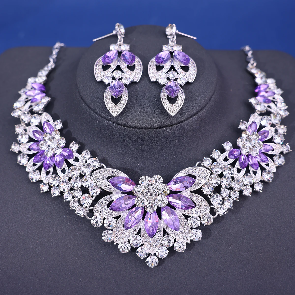 Bridal Jewelry Set Fashion Crystal Rhinestine Necklace Earring Sets Wedding Hair Accessories For Women Bride bridal hair accessories hair accessories bridal jewelry set