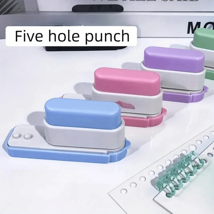 바인더용 5홀 펀치: 사무실 책상 정리 도구 - 노트와 파일의 DIY 제본, 공예용 종이 펀치 도구로 완벽하게 사용 가능