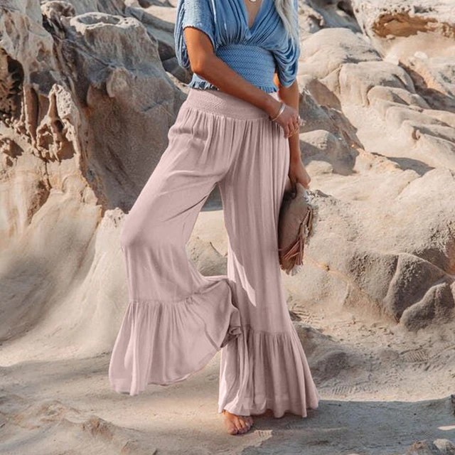 Women's Wide Leg Pants Palazzo Pants High Waist Flowy Pants Casual Loose  Comfy Trousers