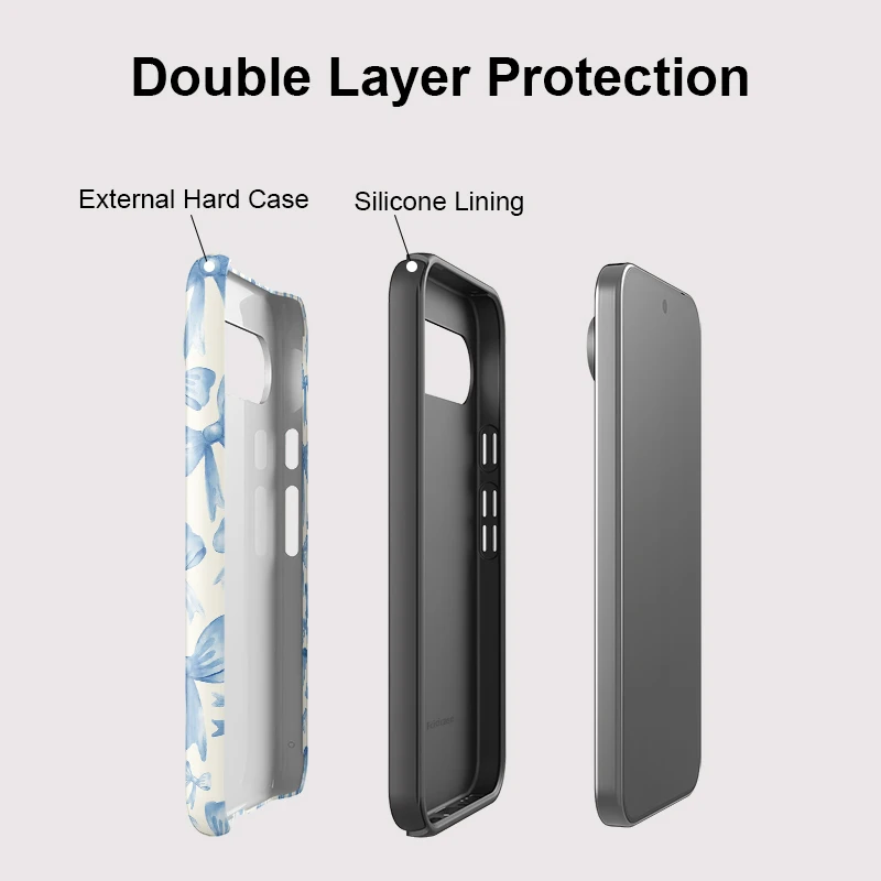 Purple Bow Knots Pattern Acrylic Shockproof Matte Phone Case